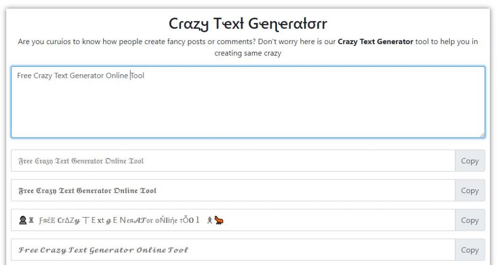 Crazy text generator online