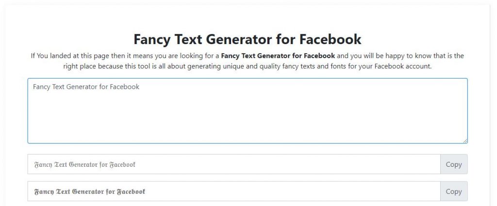 Fancy Text Generator for Facebook