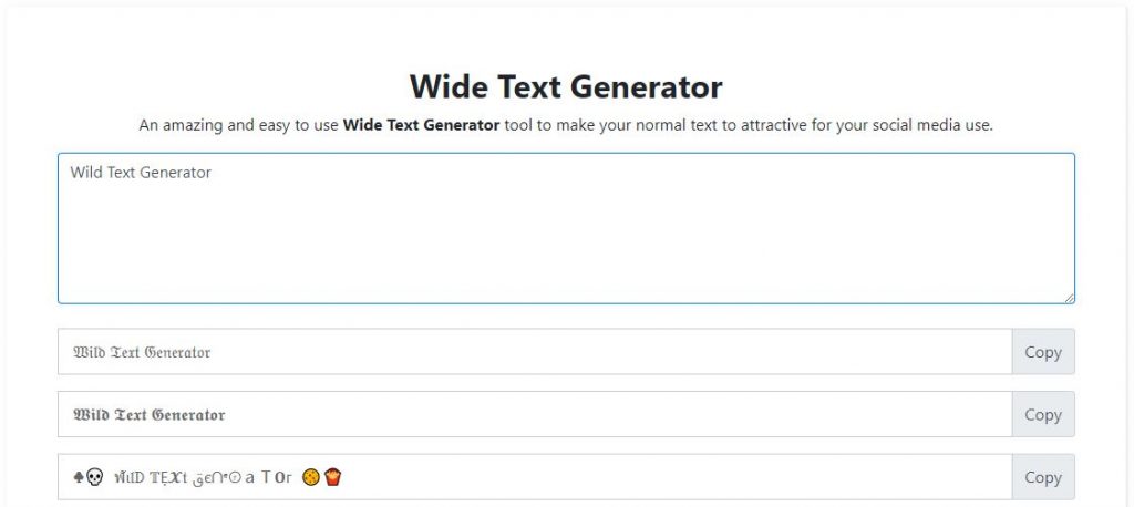 Wide Text Generator Online